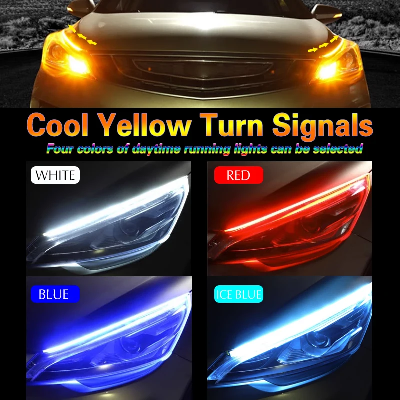 Headlamp Light Guide Strip Scan LED Running Water Light For BAIC U5 PLUS 2023 Car Decorative Light Streamer Turn Signal Light