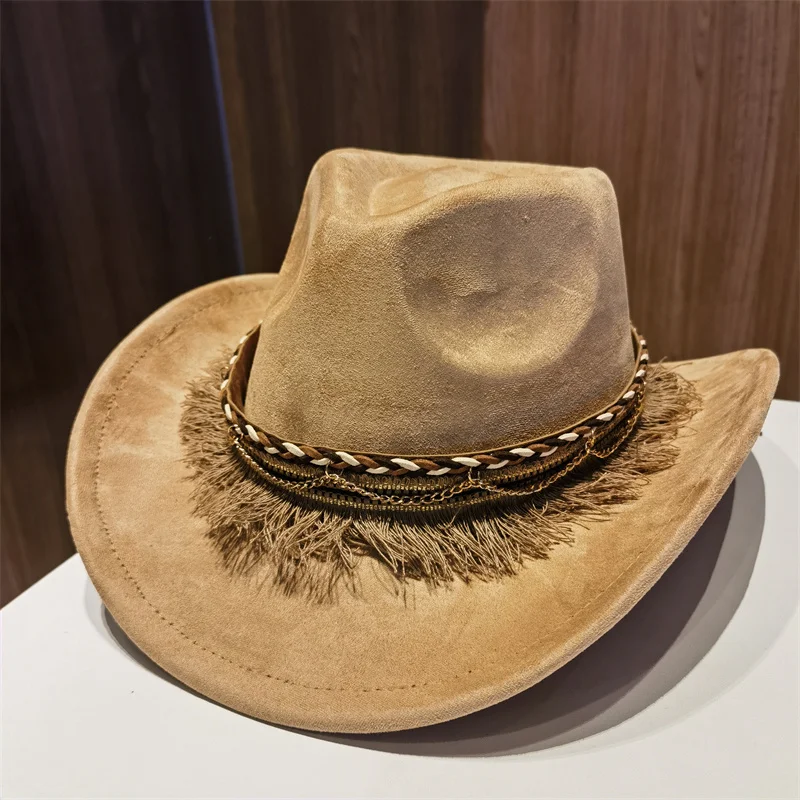 Cowboy Hat Hats for Women Man Hat Outdoor Decorate Western Cowboy Cowgirl Solid Casual New Design Fedoras Sombrero Vaquero Mujer