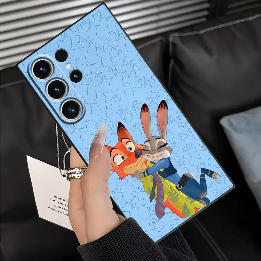 Disney Judy Nick Case for Samsung Galaxy S24+ S25+ S22 S24 Plus S20 S25 Ultra S21 S23 FE S9 Soft Back Phone Cover