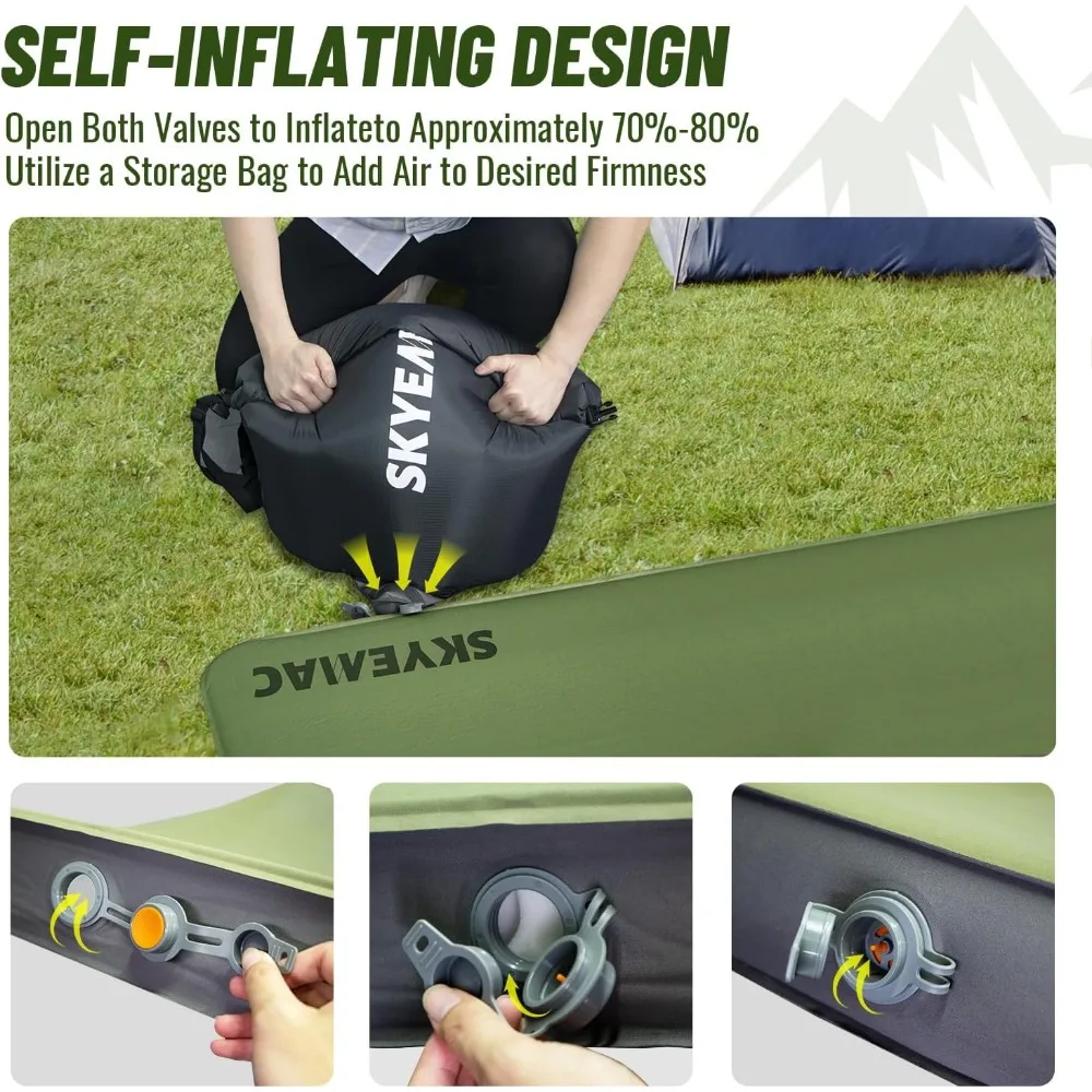 بساط نوم للتخييم سميك من إسفنج الذاكرة ذاتي النفخ للمنزل، مريح ومتين #4