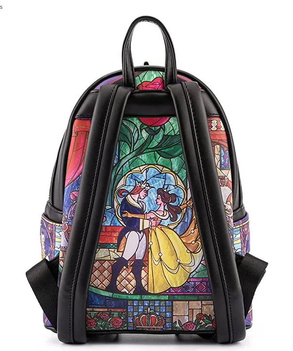 MINISO-Mochila Loungefly Disney Marvel para meninas, bolsa escolar princesa Bell, bolsa de lazer infantil, A Bela e a Fera