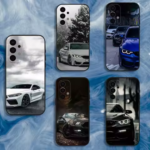 Black White for B-BMW Phone Case For Samsung S25,S24,S21,S22,S23,S30,Ultra,S20,Plus,Fe,Lite,Note,10,9,5G Black Cover