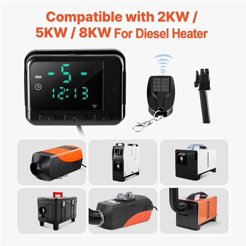 For 2/5/8KW Diesel Air Heater Controller With LCD Display& Remote Control- Works For VEVOR XMZ-TB20, XMZ-TB40