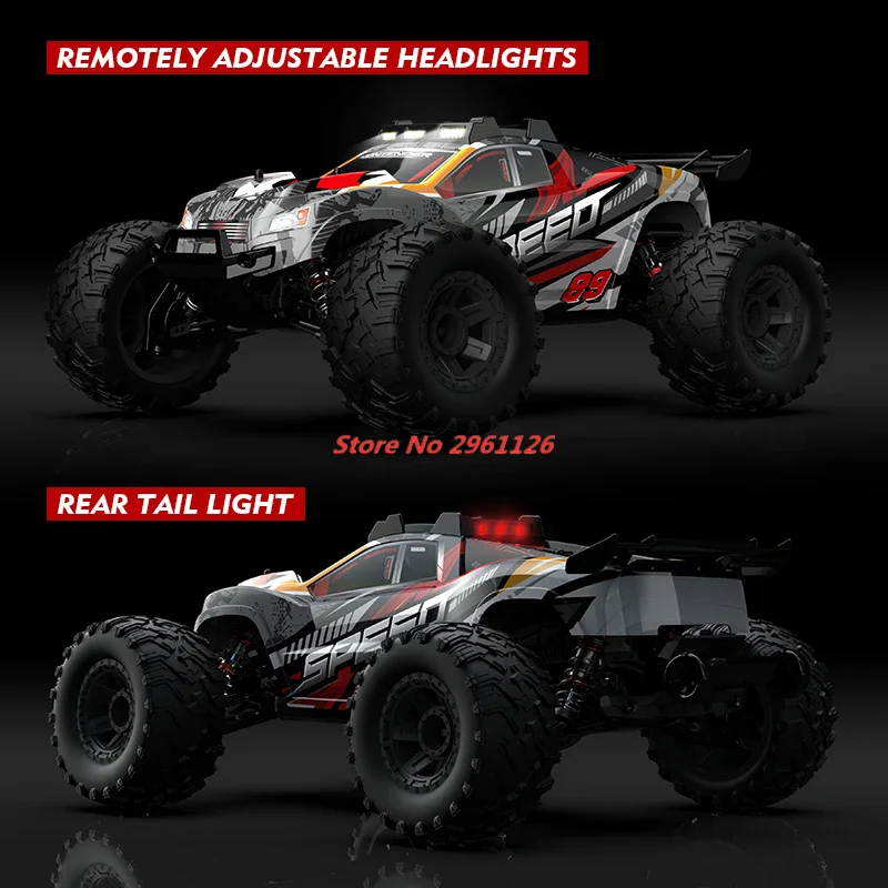 Upgrade 2.4G 4WD Large 1:10 Drift RC Racing Car 70KM/H High Speed Alloy Material High Lighted LED Rubber Tires RC Car Toys Boys