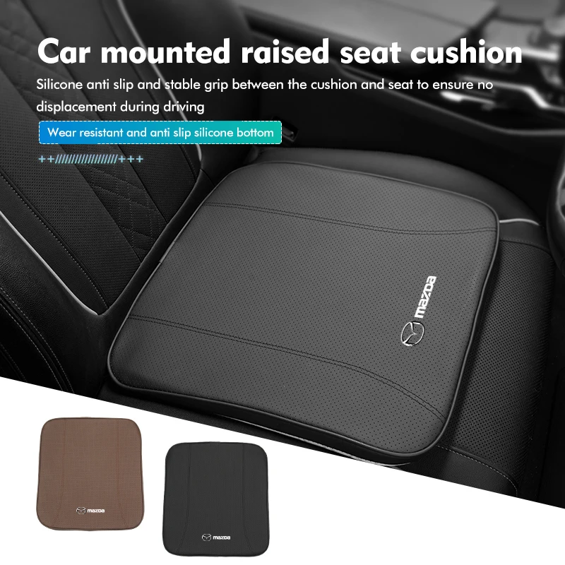 Leather ﻿Car Raised Cushion Driver Seat Thickened Height Mat For Mazda Atenza Axela MX30 CX30 CX3 CX9 MX5 RX8 RX7