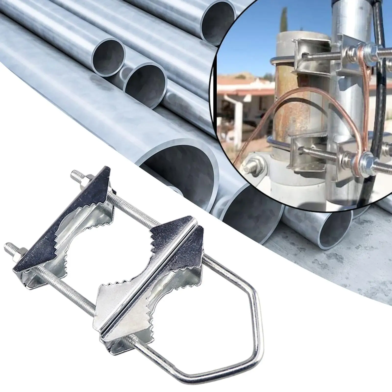 Antenna Mast Clamp for Outdoor Antenna Easy to Install Double Pipe Mounting