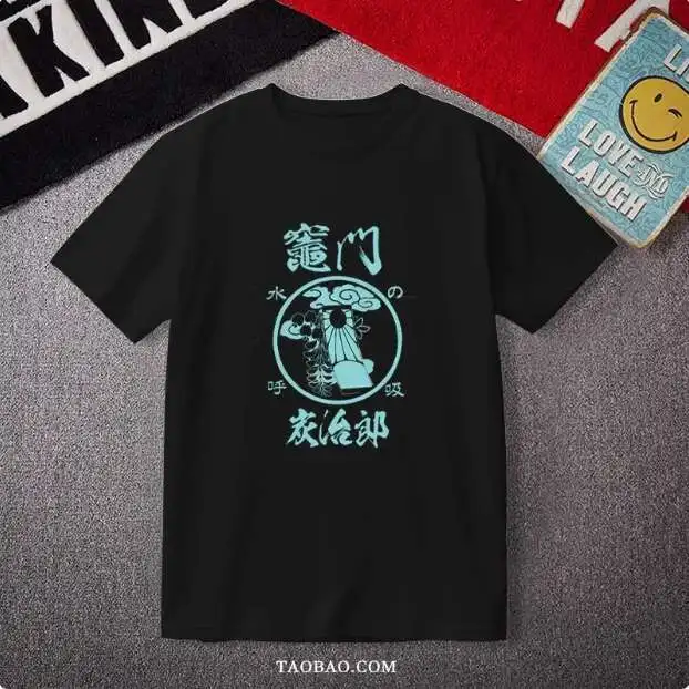 Anime Demon Slayer Tanjirou Kamado Nezuko Camiseta de manga corta verano Cosplay estudiante camisetas sueltas anime