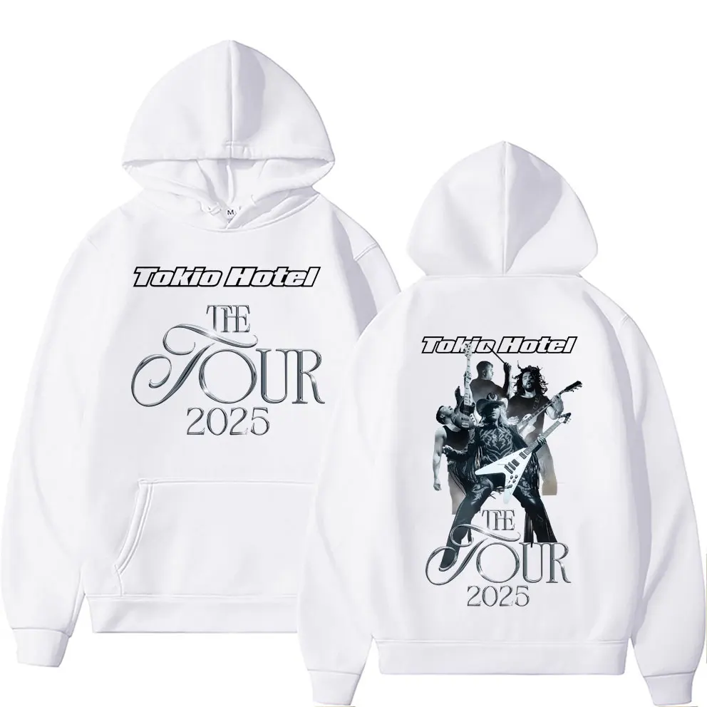 Sudadera con capucha de la banda de Rock alemana para hombre y mujer, suéter de lana informal de gran tamaño, estilo Hip Hop, Punk, gótico, Tokio Hotel The Tour, 2025