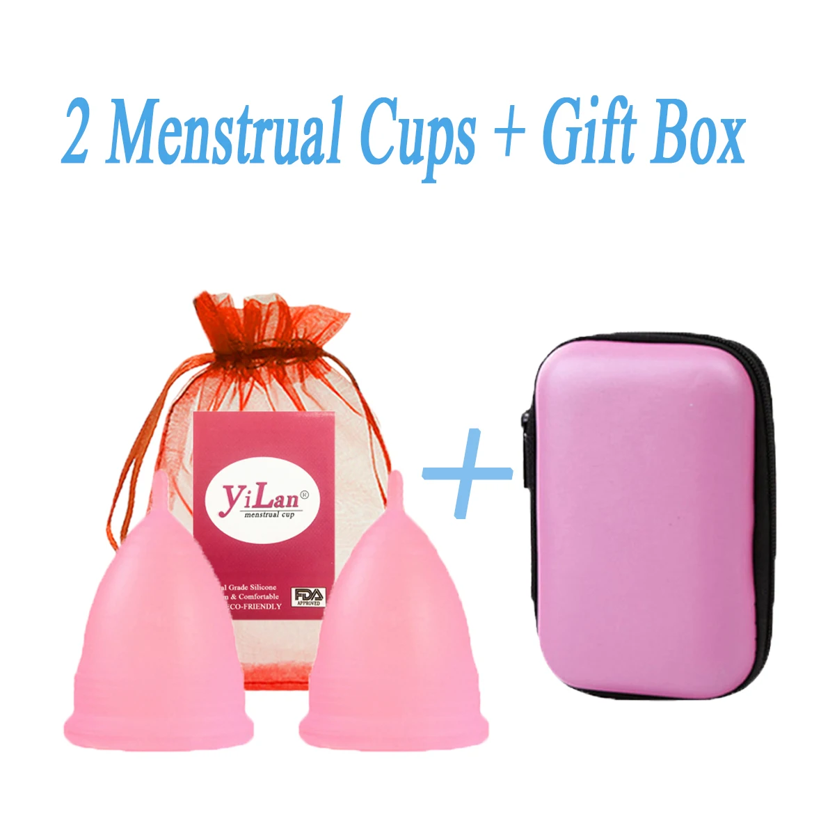 

2 Pcs Medical Silicone Menstrual Cup Physiological Cup For Clean Copa Menstrual Period Lady Menstrual Collector Face Cleab Brush