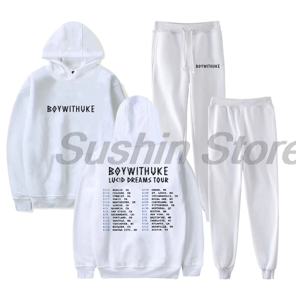 Boywithuke Lucid Dreams Tour 2024 Pullover Hoodie Jogger Pants Two Piece Set Sweatshirts+Sweatpants Women Men's Set