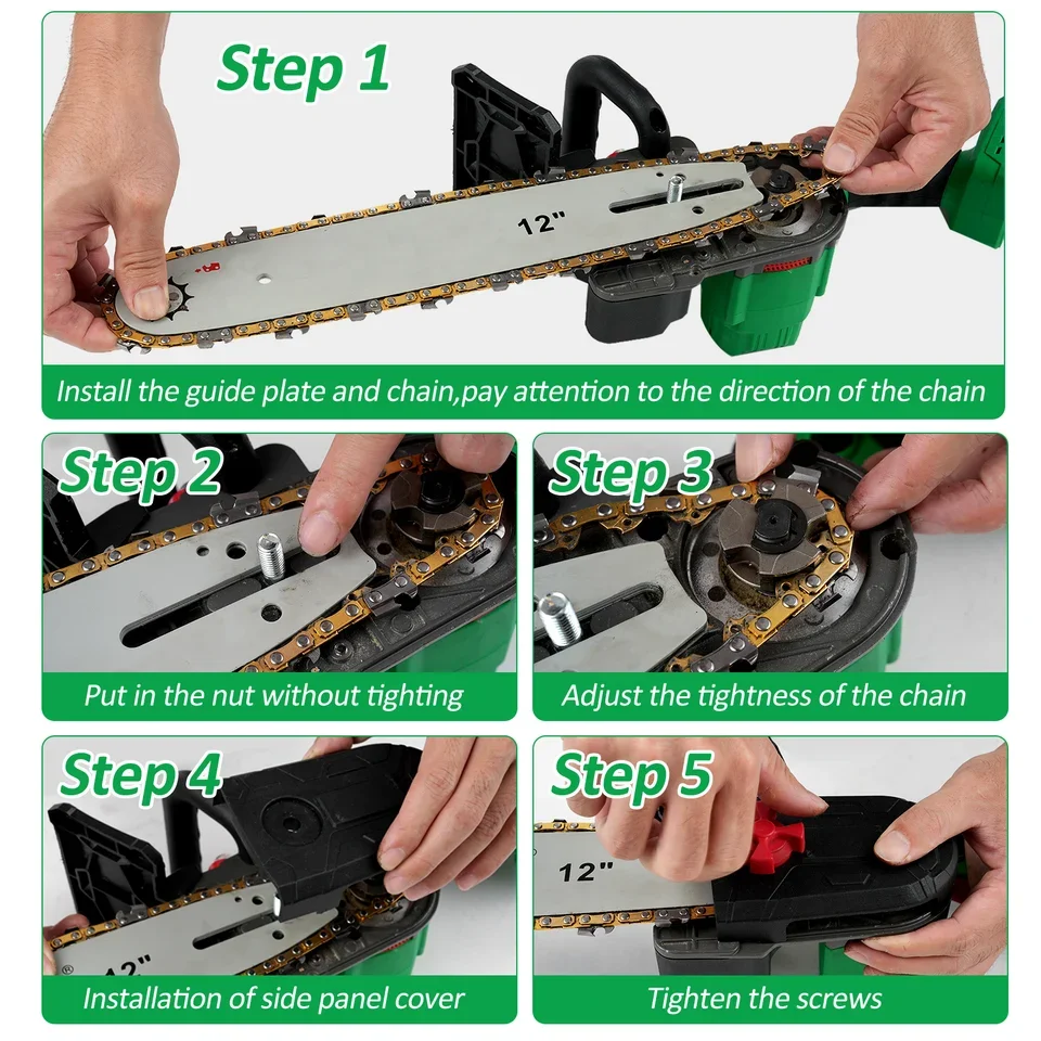 منشار كهربائي بدون فرش مقاس 12 بوصة، مقصات تشذيب محمولة يمكنك صنعها بنفسك، مقلم فرعي محمول قابل لإعادة الشحن مع سوبو OEM #2