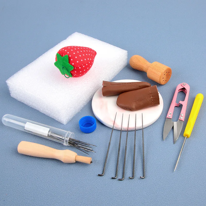 52 قطعة مجموعة إبر التلبيد لوازم التلبيد إبرة الصوف مع 8-إبرة أداة التلبيد الخياطة Pinsn رغوة حصيرة #6