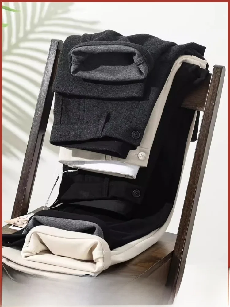 

Итальянские роскошные деловые повседневные мужские брюки из ацетатной шерсти для отдыха, новая зимняя коллекция, прямые брюки, модные городские брюки