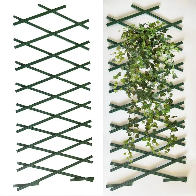 PVC Expandable Garden Trellis PVC Expanding Lattice Fence Expanding Plastics Plant Supports Panels For Climbing Plants Vine Ivy