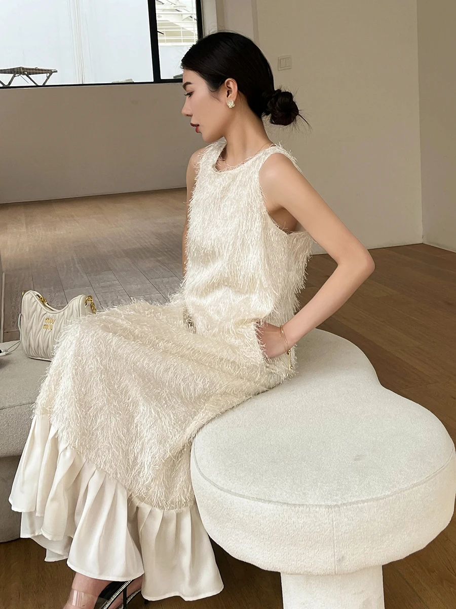 MAXMAY Sequin Feather Trim Dr Women's Ele Long Gown Strap Birthday Year Conference Small Evening Dr Casual Sle