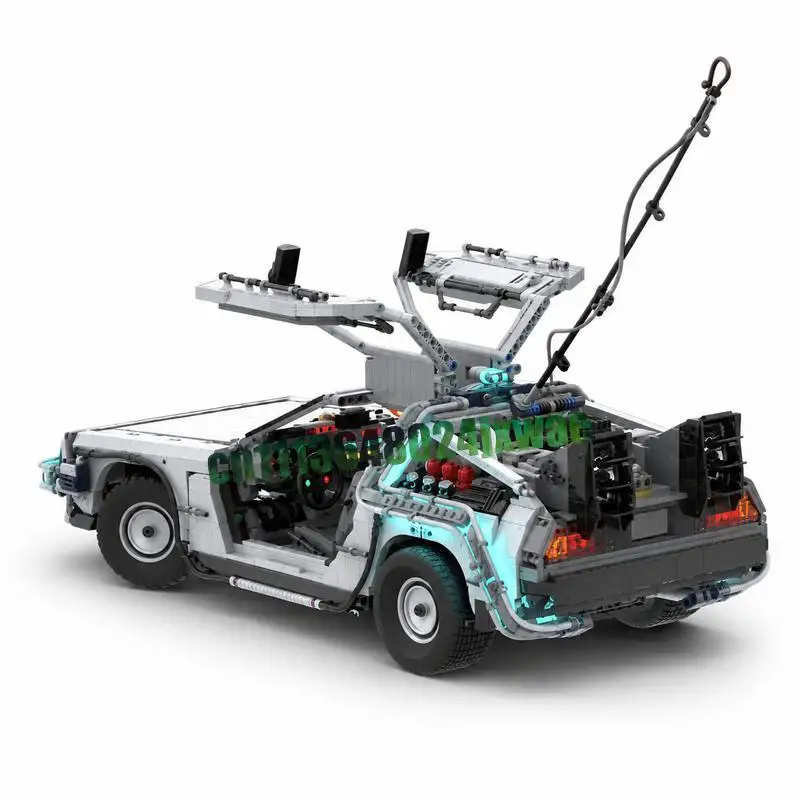 7357PCS Back To The Future Time Machine Car And Remote Control Machine Set Custom Building Blocks DIY Assembly Educational Gift