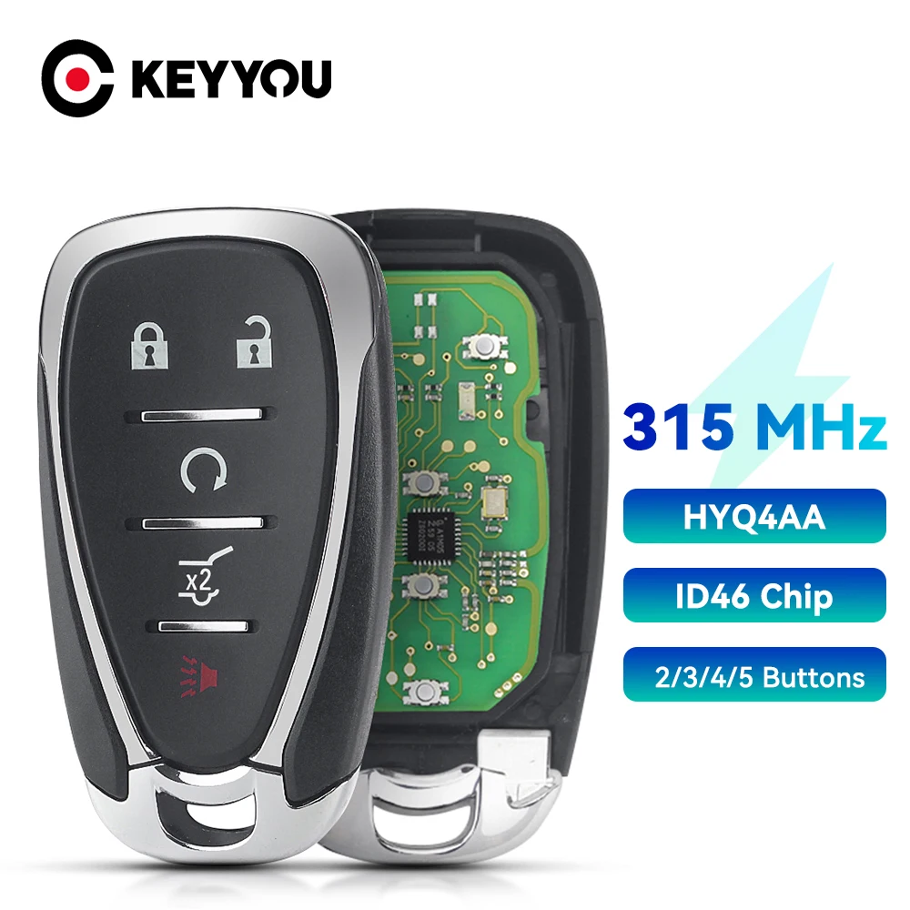 KEYYOU Car Remote Keyless Entry For Chevrolet Cruze Spark Camaro Equinox Malibu 2017 2018 ID46 315 434 Mhz FCC HYQ4EA HYQ4AA Key