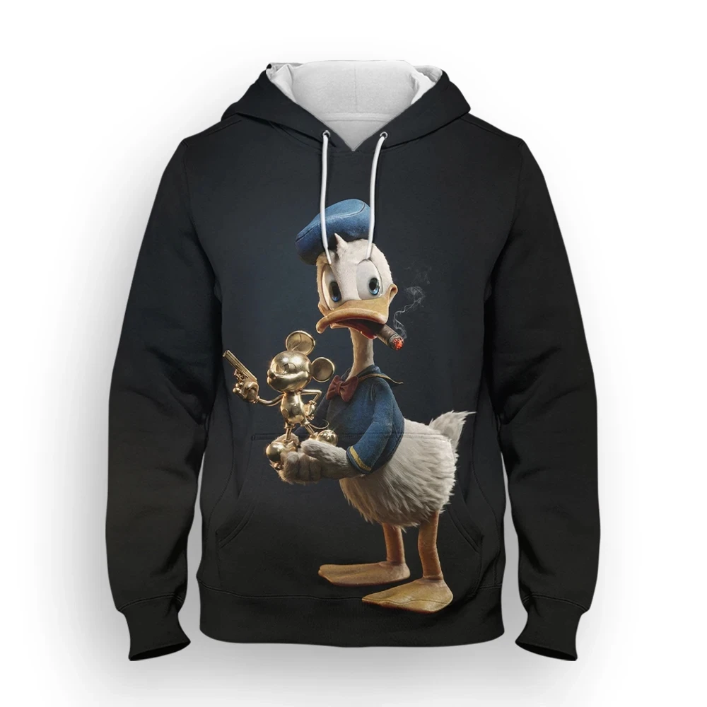 Disney-Men and Women's Donald Duck Hoodies, 3D Anime Print, Moletons extragrandes, Pullovers infantis, fatos de treino, Roupas,