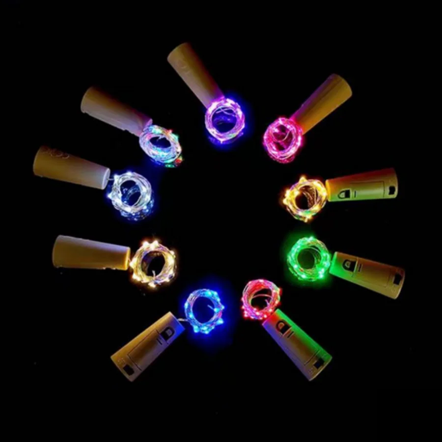 Led guirlanda garrafa de vinho cortiça luzes da corda decoração do feriado garrafa de vinho luzes de fadas natal fio de cobre luzes da corda