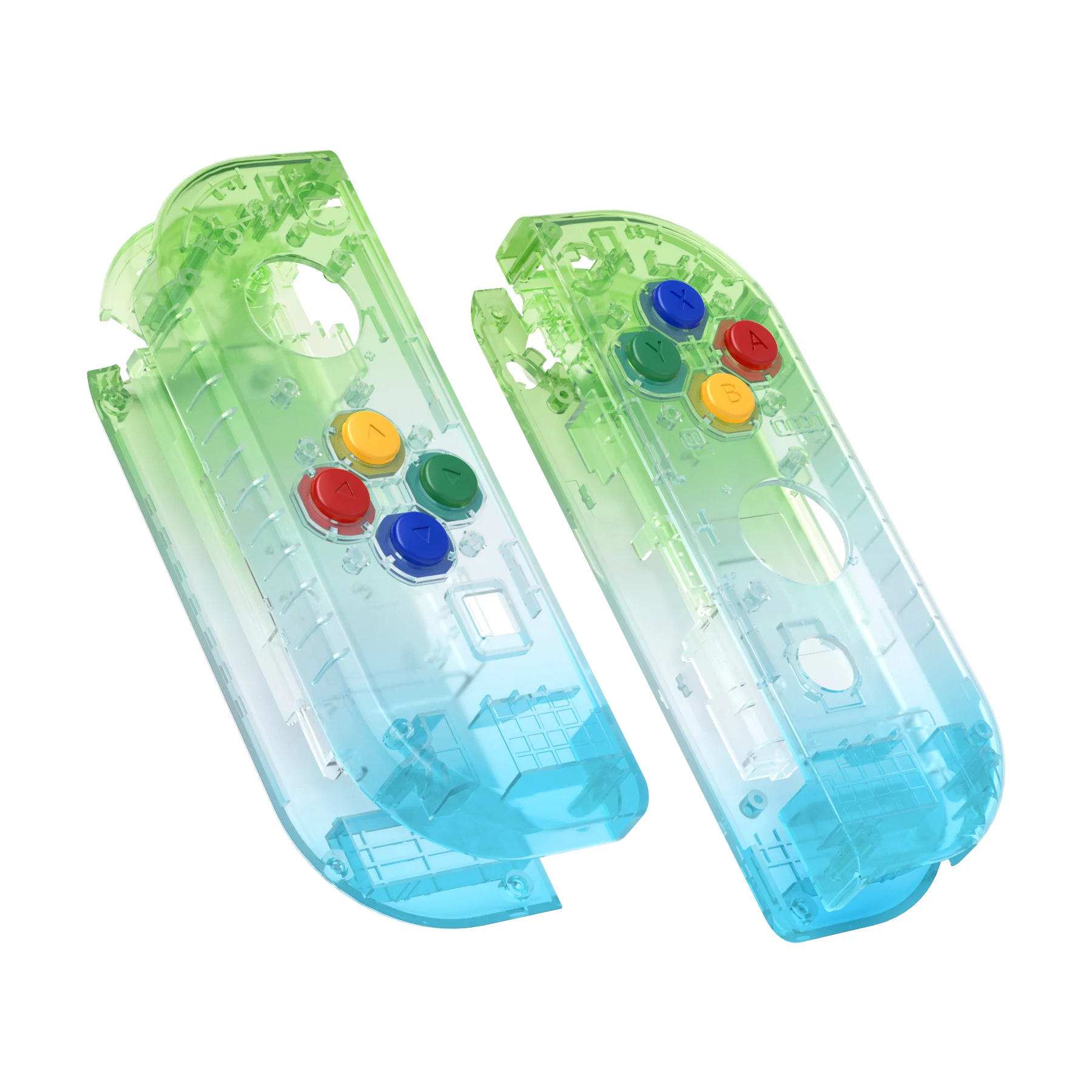 

eXtremeRate DIY Replacement Shell Case for NS Switch & OLED JoyCon - Translucent Green Blue