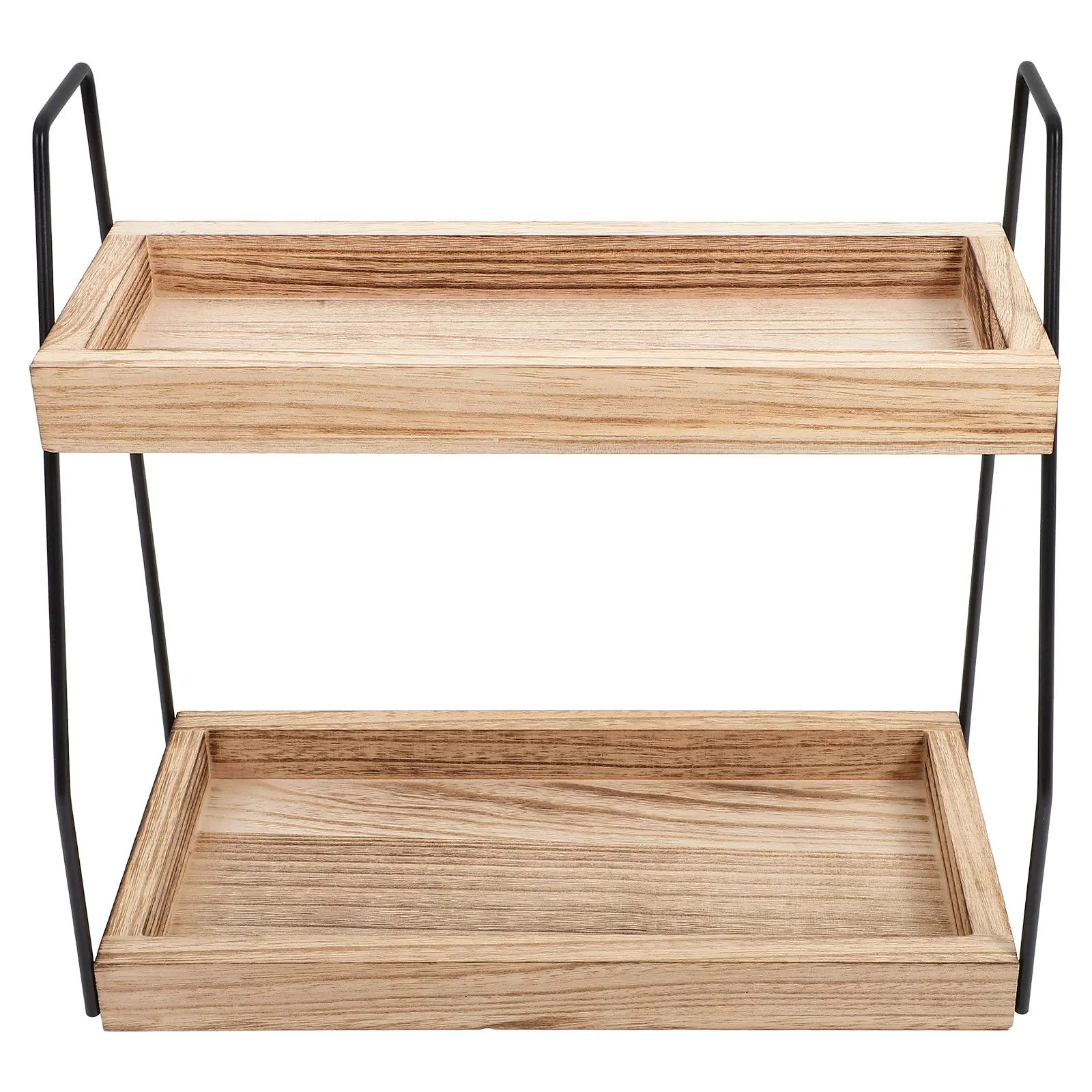 

Двухуровневая деревянная полка для хранения на кухне, в ванной, для косметики, специй, бутылочек, органайзер для туалетных принадлежностей, подставка для хранения на столешнице