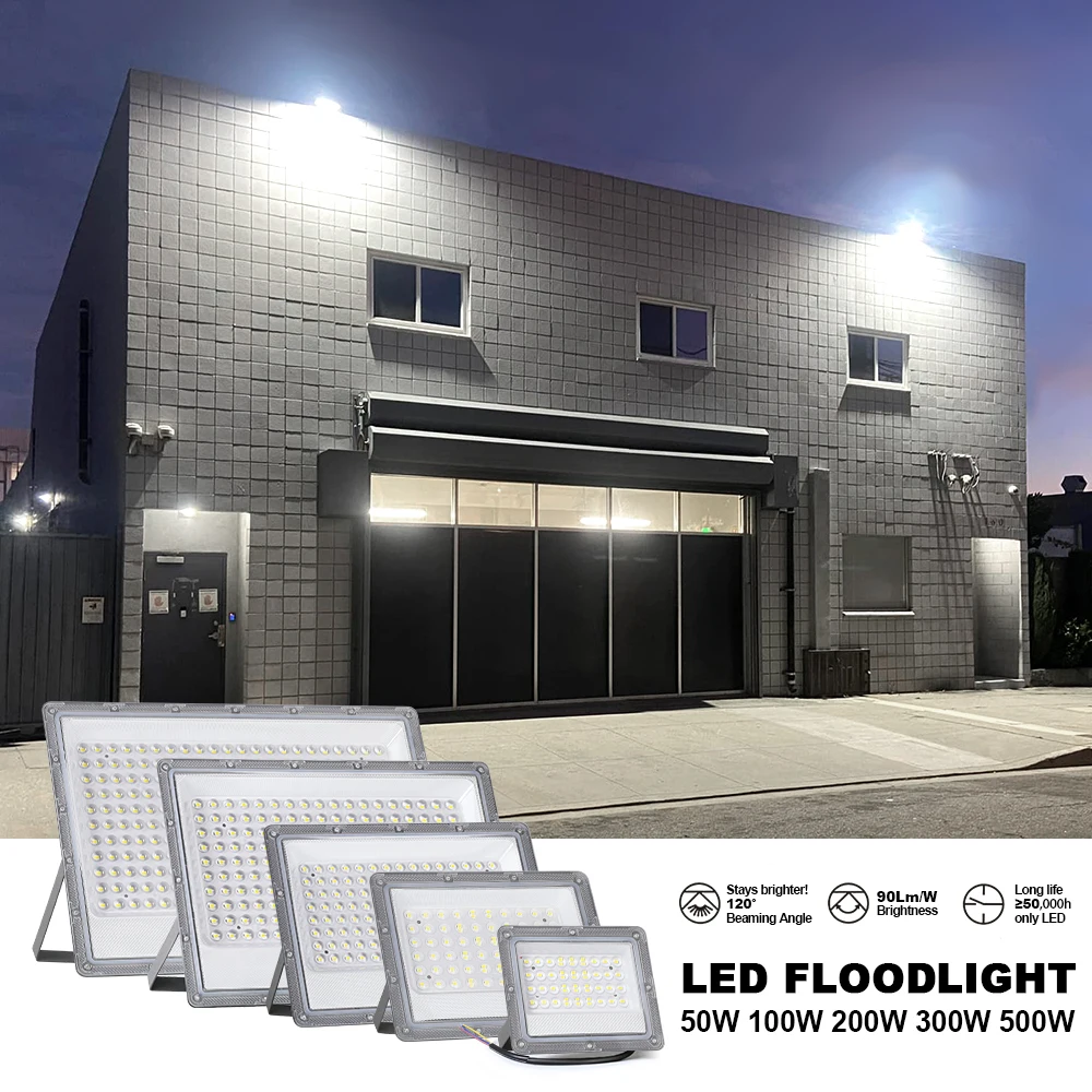 

Outdoor LED Flood Light 500W 300W 200W 100W 50W AC220V Waterproof LED Reflector Outdoor Garden Floodlight Wall Street Lighting