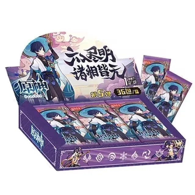 Genshin Impact Card Game Characters Anime Collection Flashcard Animation Beautiful Girl Goddess Sister Card for Kids Fans