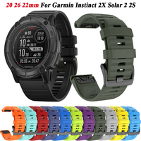 26 22 20mm Silicone QuickFit Straps For Garmin Instinct 2X Solar 2 2S Watchband Bracelet For Fenix 7 7X 7S 6 6X Pro 5S 5X Correa