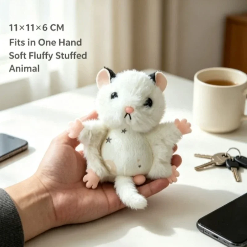 Sugar Glider Plush Doll Keychain Cute Flying Squirrel Backpack Pendant Adorable Hanging Ornament Unique Bag Decor Gift