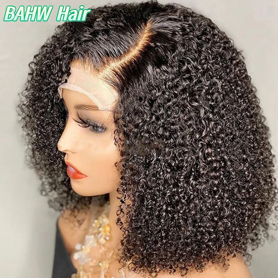 

300% Плотность Короткие Дюймовые Волосы Парик Кудрявый Парик Боб Бирманские Девственные Человеческие Волосы Парики Шнурка 5x5 HD Прозрачный Парик Закрытия Шнурка