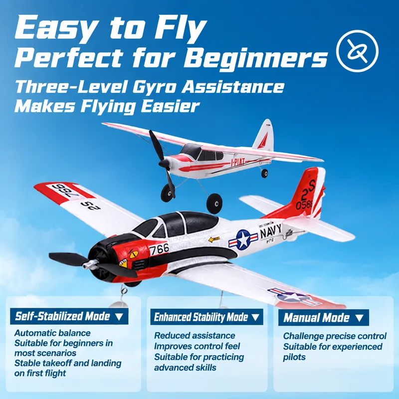 FMS 410mm T-28 Trojan RTF entry-level small remote-controlled fixed-wing drone for outdoor assembly
