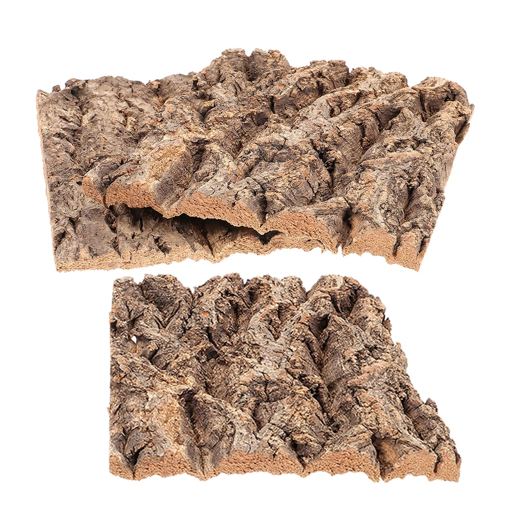 

3pcs Simulated Bark Decoration Realistic Texture Reptile Cage Background Tree Fish Tank Terrarium Decorative Bark Reptile