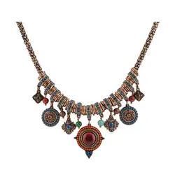 Bohemian Maxi Choker Statement Necklace Women Vintage Collar Collier Necklace Colorful Boho Crystal Turkey Jewelry