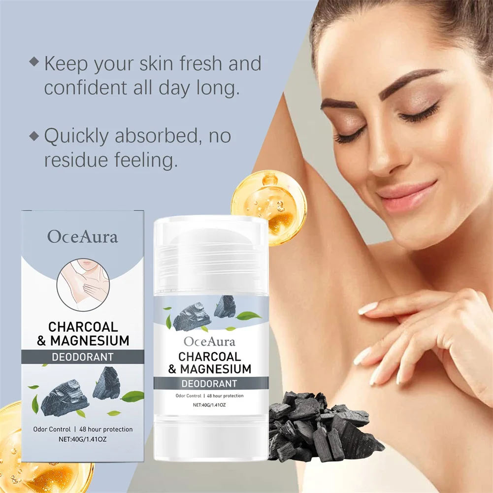 Charcoal-Magnesium Deodorant Premium Antiperspirant Deodorant Stick For Women Men Odor Control Sweat Protection Gym Essential