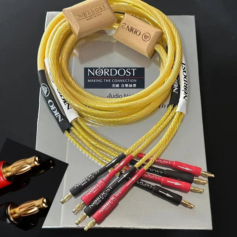 one pair Nordost Odin 2 Gold Speaker Cable Sterling Silver audiophile Loudspeaker amplifier Wire with gold Plated B