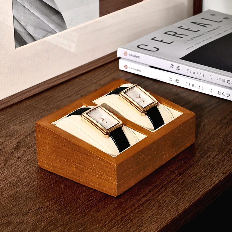 Oirlv Wooden Watch Stand Storage Box Solid Wood Wrist Watch Holder Display Stand Wooden Watch Display Storage Holder Stand Box