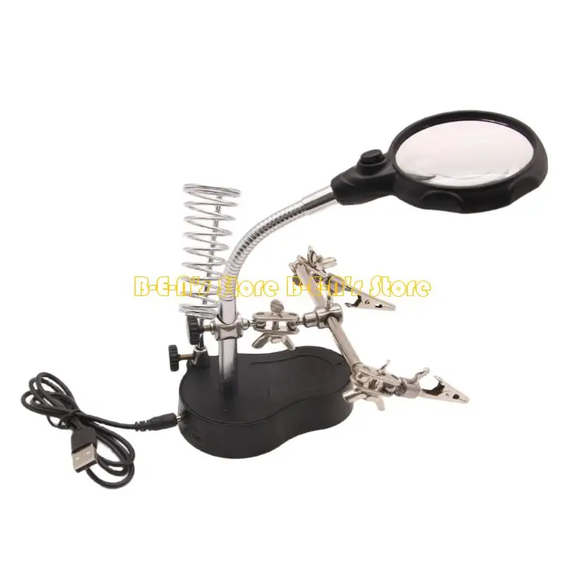 Y1AD Hands Less Glass Battery Operated Powered Workstations With Adjustable 50mm Opening For Crafts Jewelry Making