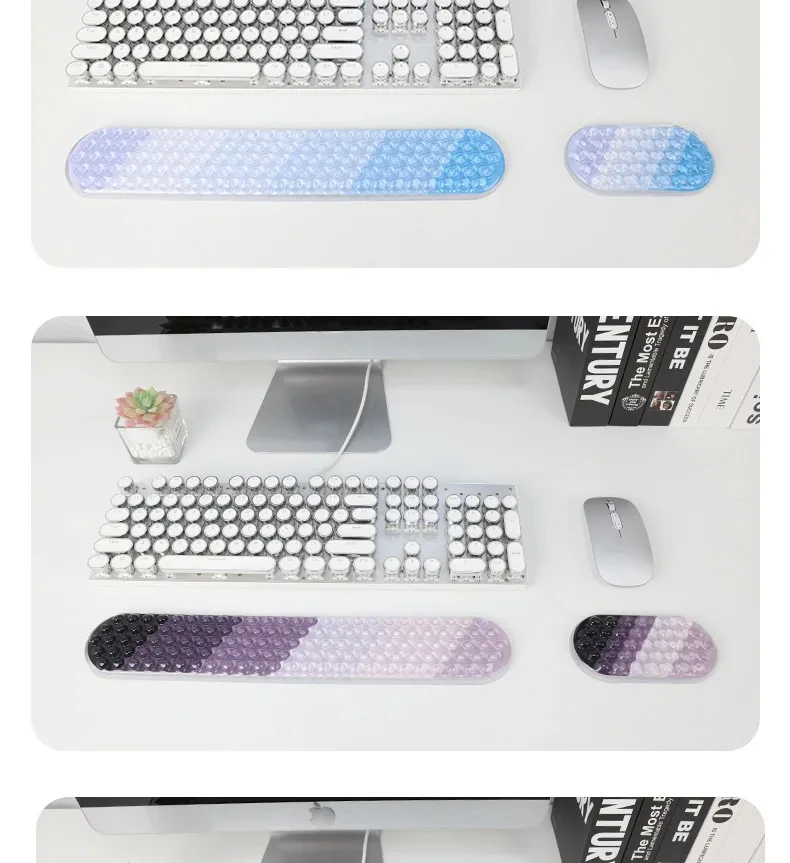 Farbverlauf-Silikon-Handgelenkauflage, Tastaturunterlage, wasserdicht, kühles Gefühl, Schreibtischunterlage für Büro und Gaming, 8 Farbverlaufs-Farben – Detail 8