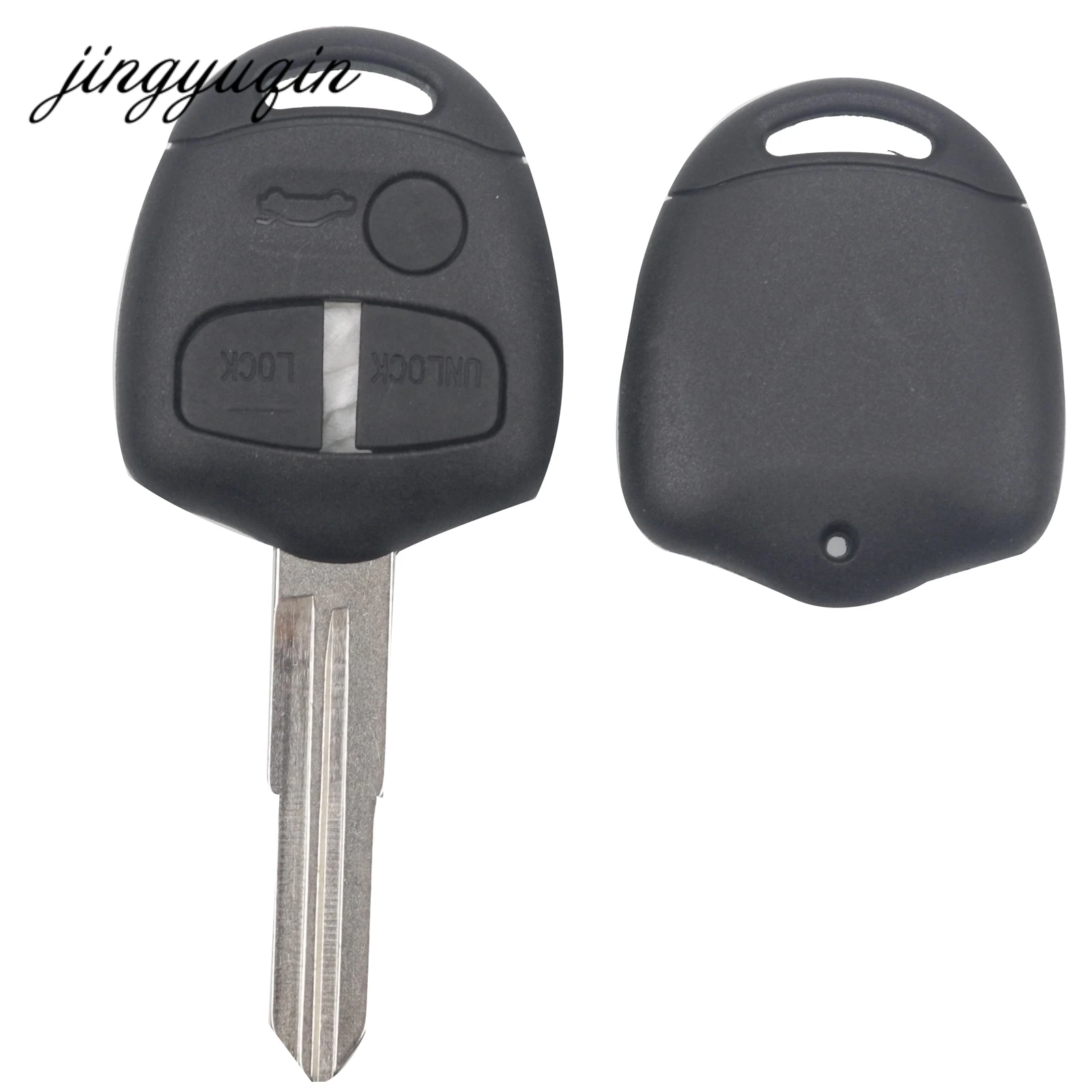 

jingyuqin For Mitsubishi Lancer Outlander 3 Button Remote Car Key Shell Fob Case Cover Blank Uncut Right Blade