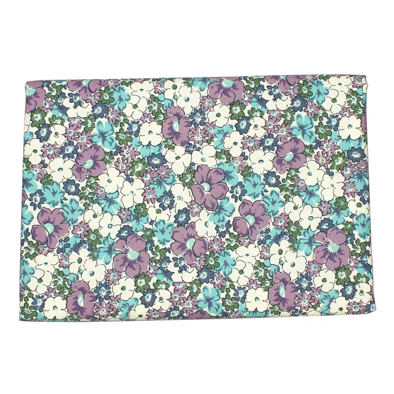 50x145cm Cotton Poplin Printing Fabric Pastoral Making Shirt Dress Garment Material Handmade DIY Home Decoration Sewing Cloth