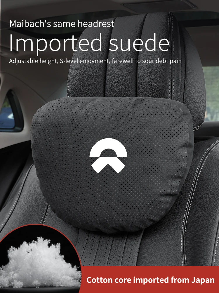 NIO ES6 ES7 ES8 ET5 ET7 ET9 EC6 EC7 Car Headrest Neck Support Seat Lumbar Cushion Breathable Soft Neck Pillow Auto Accessories