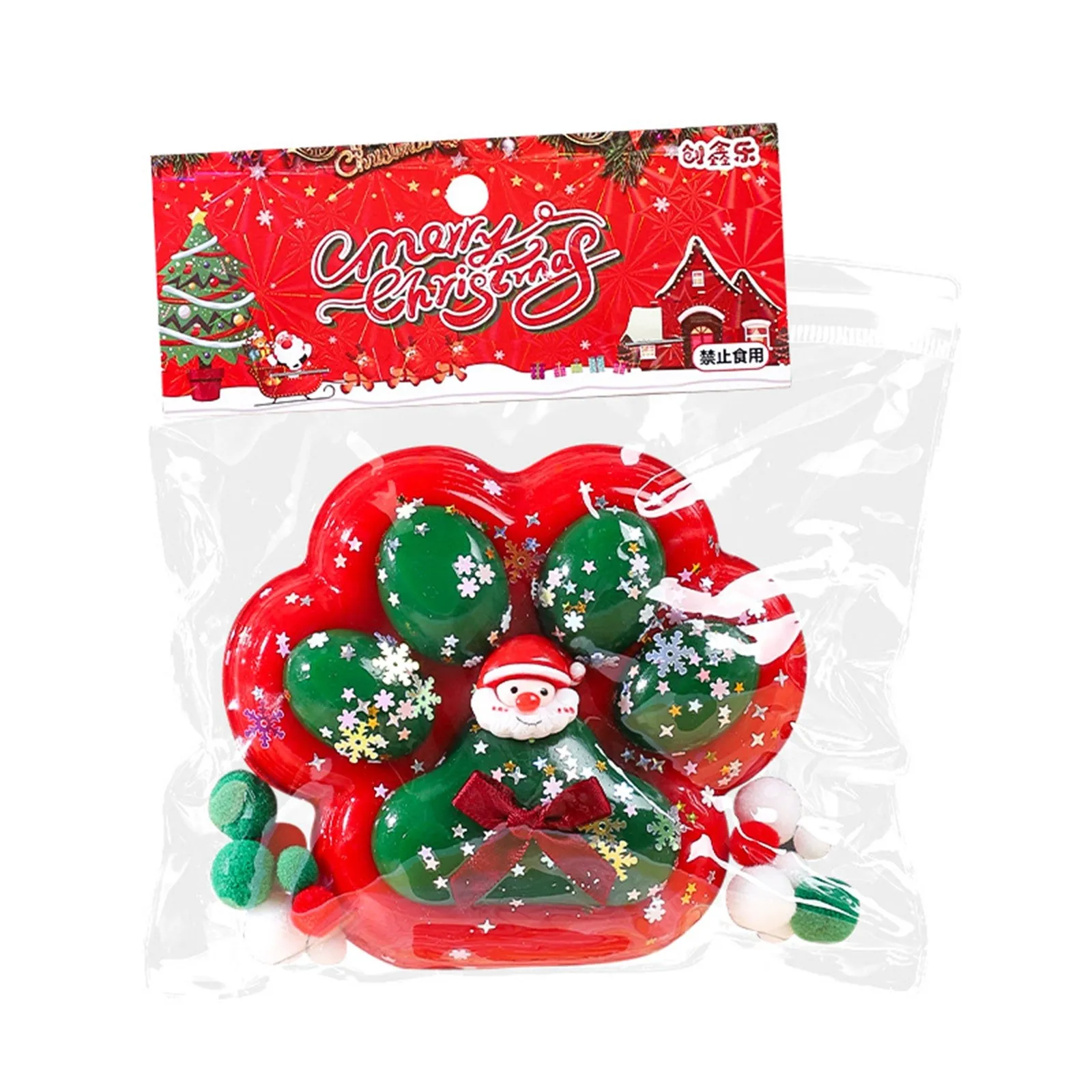 Creatief Nieuwigheid Kerst Thema Geperst Speelgoed Kat Klauw Vormige Stress Angst Relief Speelgoed Kantoor Studie Mooie Relax Benodigdheden