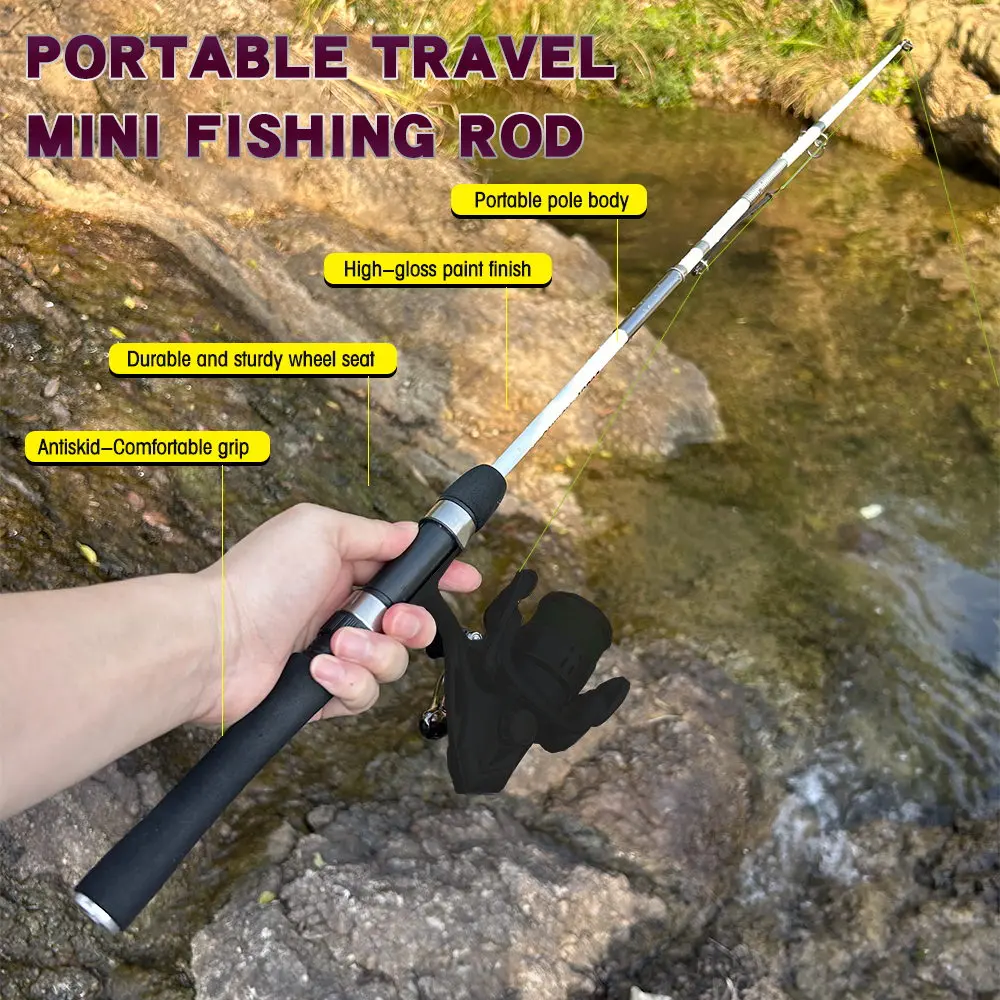 JOSBY 휴대용 텔레스코픽 바위 낚싯대, 탄소 섬유 초경량 플라이 잉어 미니 여행 보트 도구, 자동 용수철 폴