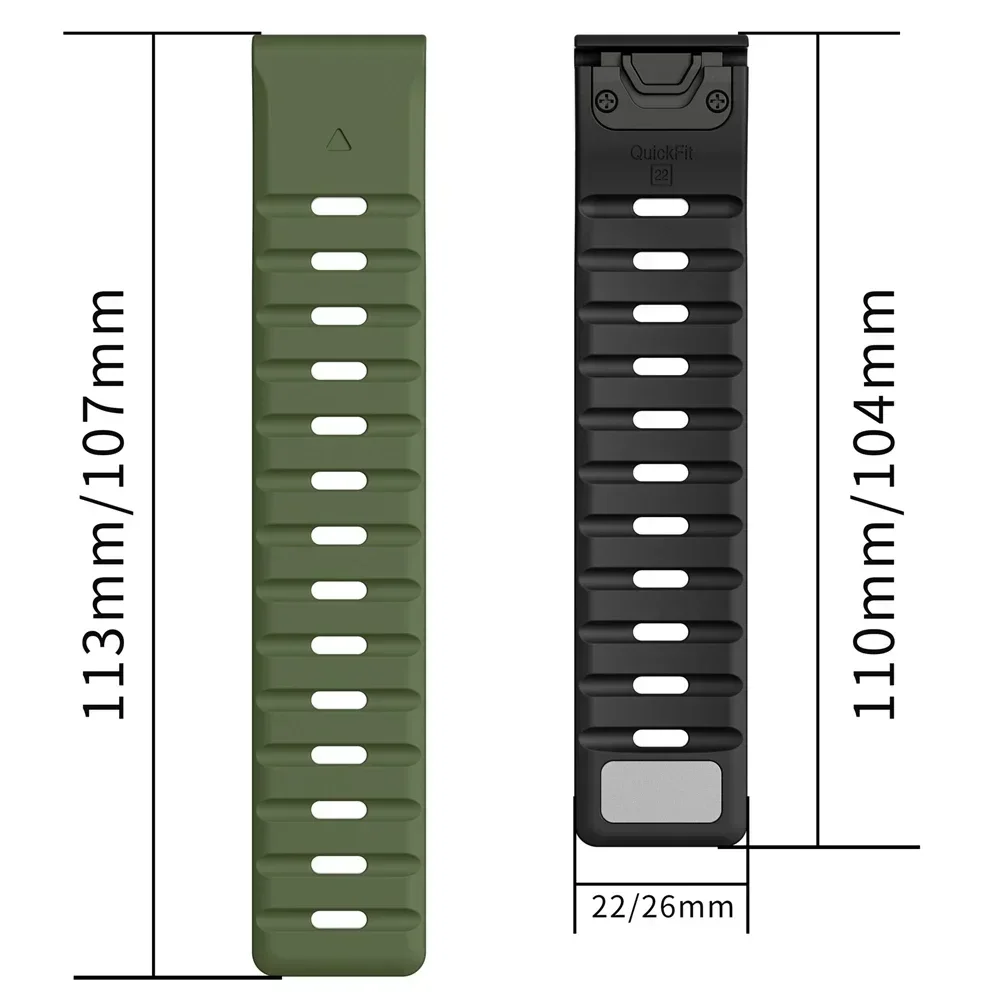 QuickFit 26mm 22mm Magnetic Silicone Strap For Garmin Fenix 8 7 7X 6 6X 5X Plus/Epix Pro Gen 2 47mm 51mm 43/Enduro3 Watchband