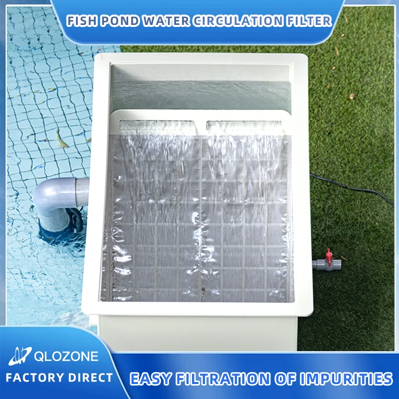 QLOZONE Family Home Aquarium Fish tank Seive Mesh Filter 10m3/h 75 Micron Mesh Sieve Filter for Koi Fish Pond Water Treatment