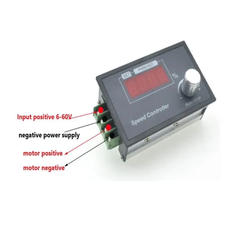 PWM Motor Speed Controller, DC 6-60V 30A DC Motor Speed Controller 12V 24V 36V 48V, Stepless Regulator Motor Rotary Knob