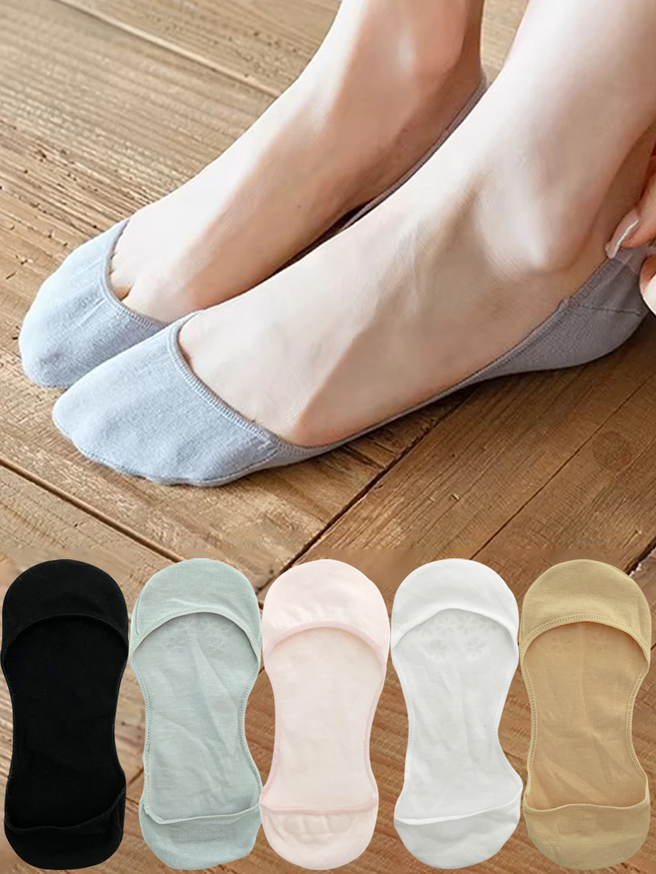 Socks Women's Invisible Summer Thin Breathable Soft Boat Socks Sole Low Cut No Show Socks