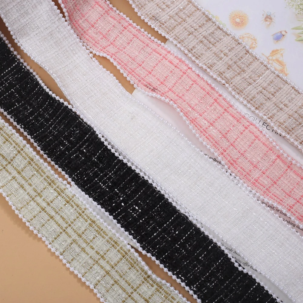 1ヤードレトロエレガントパールエッジリボン DIY ヘアボウ縫製用品ギフト包装装飾トリム工芸材料