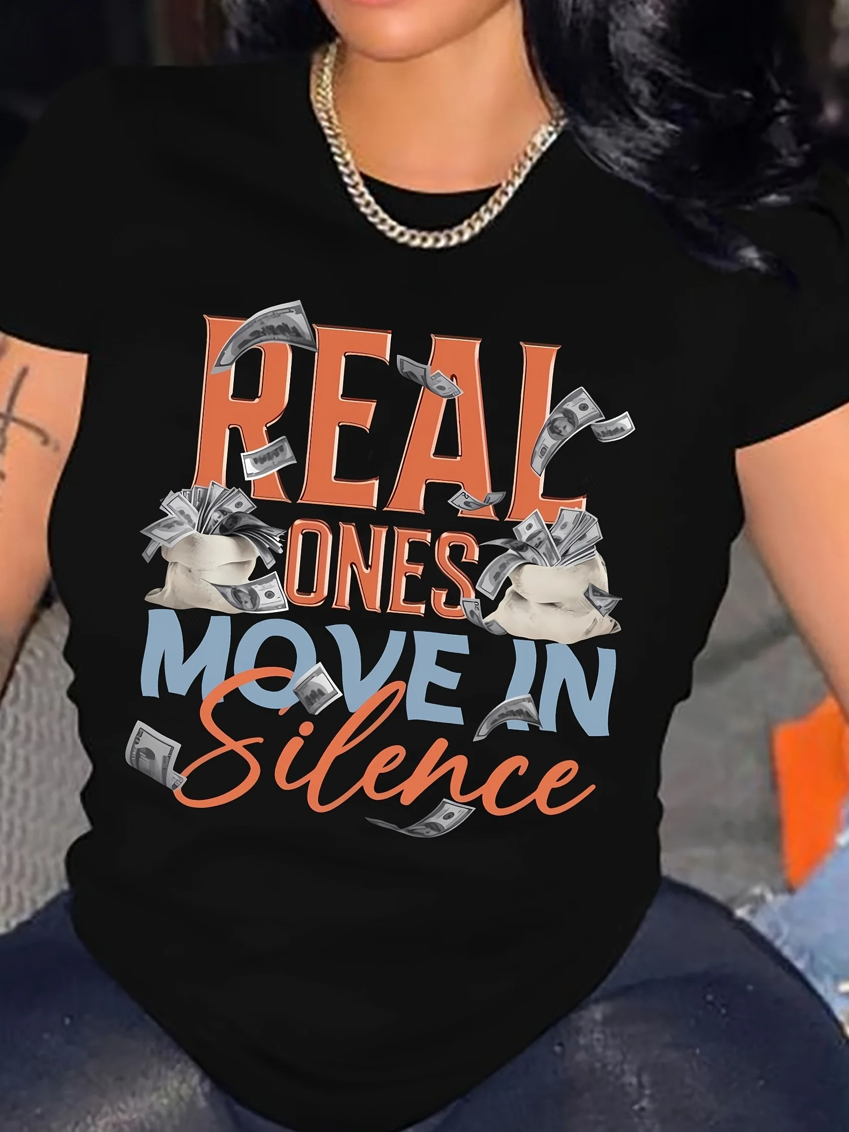 

Футболка с графическим принтом, повседневный топ с круглым вырезом и короткими рукавами для лета и весны, женская одежда