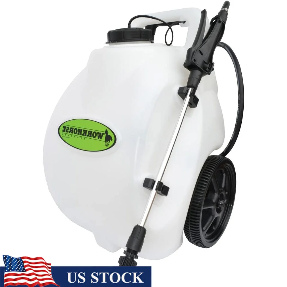 

Rechargeable Spot Sprayer Portable Garden Sprayer with Wheels 5 Gallon Tank 25ft Horizontal 12ft Vertical Spray Range Watering